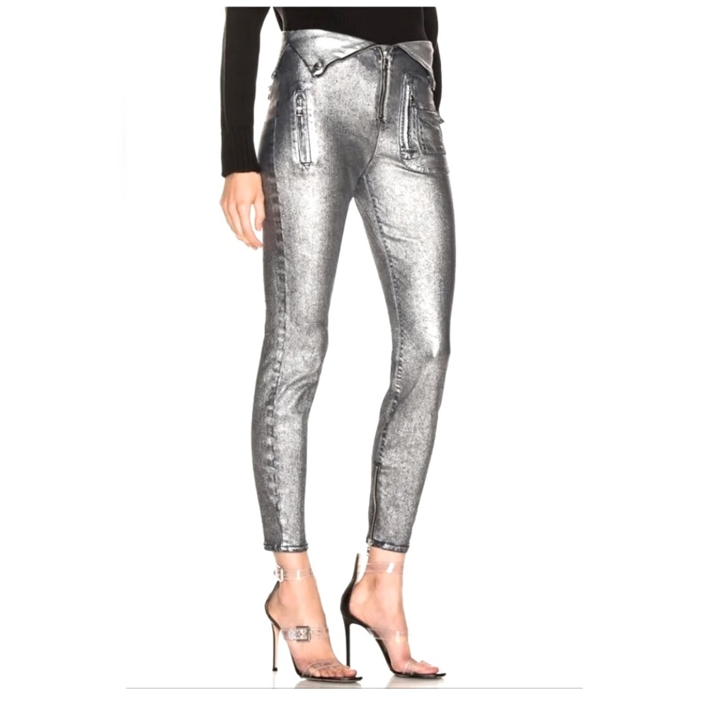 silver zipper jeans EC Size 24